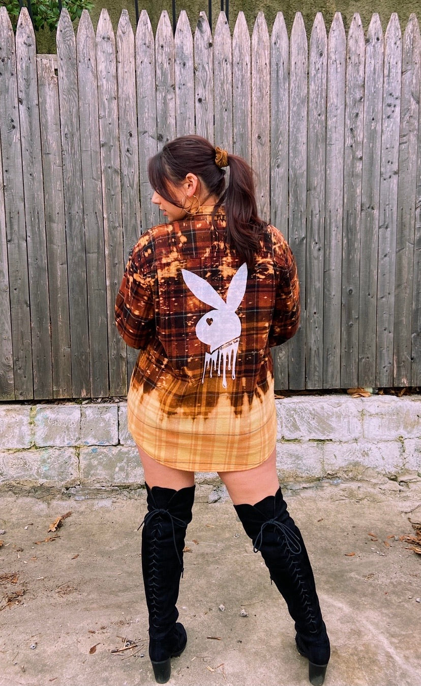The “Playdate” Flannel... Maroon Bleached