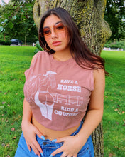 Load image into Gallery viewer, “Save a Horse”… Brown Muscle Tank
