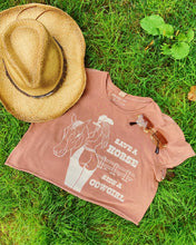 Load image into Gallery viewer, “Save a Horse”… Brown Crop Tee
