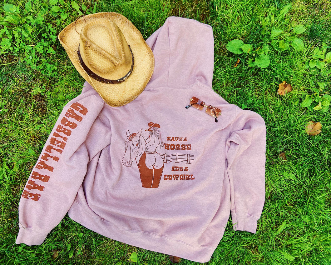 “Save a Horse”… Brown Zip-Up Hoodie