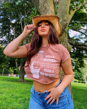 Load image into Gallery viewer, “Save a Horse”… Brown Crop Tee
