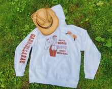 Load image into Gallery viewer, “Save a Horse”… White Zip-Up Hoodie
