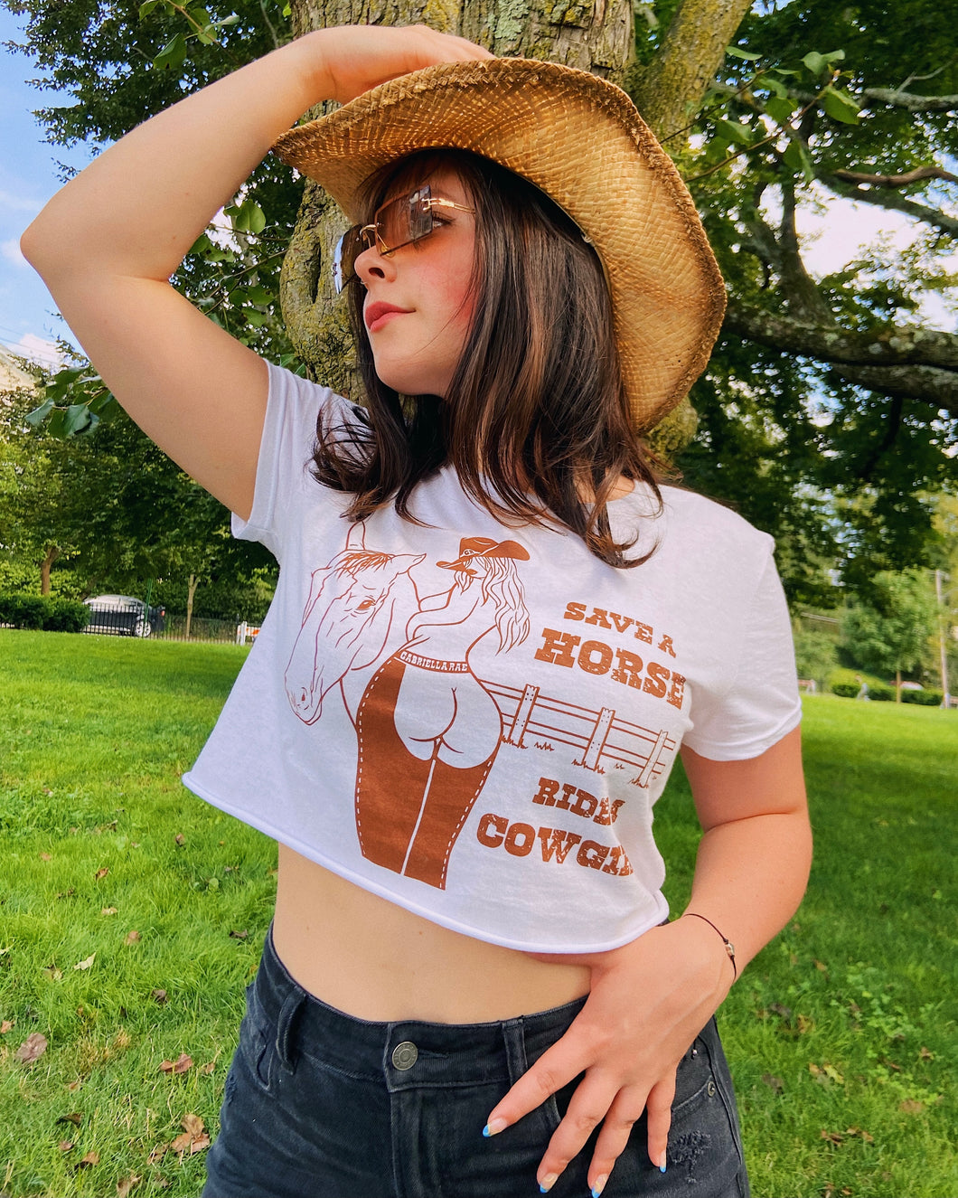 “Save a Horse”… White Crop Tee